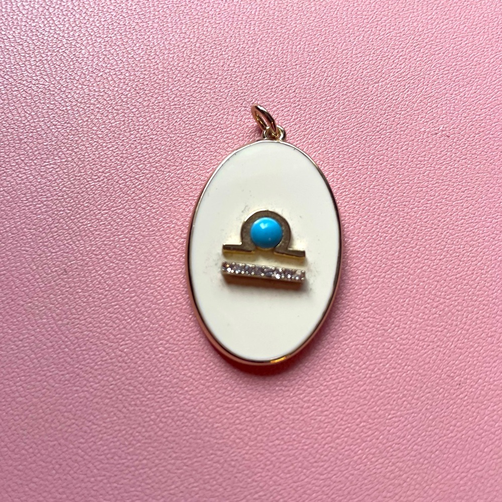 Stella & Dot Gold and Cream Libra Pendant